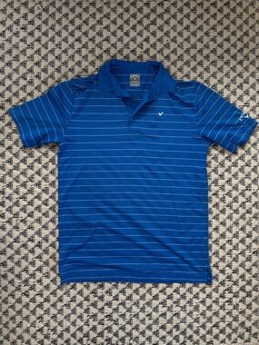 Callaway Men’s Royal Blue Striped Performance Polo - Small